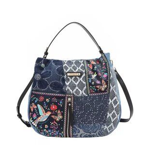 Nicole Lee USA Bosque De Amor Denim Hobo Bag‎